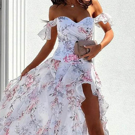 Women Floral Off Shoulder Party Dress - Mad Fly Essentials