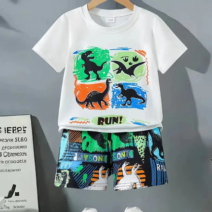 Tracksuit Boy Dinosaur Retro O-Neck Tracksuit Set - Tracksuit - Nifineo - Mad Fly Essentials