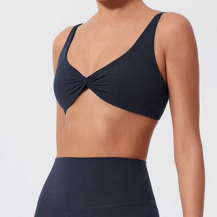 Fitness Top Women Twist Front Seamless Sports Bra - Fitness Top - Maidis - Mad Fly Essentials