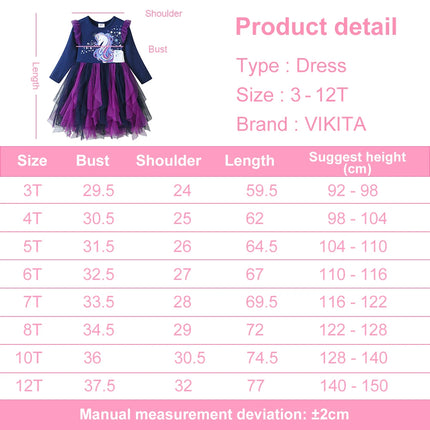 Princess Dress Girl Purple Navy Ruffled Tulle Dress - Princess Dress - Ogilivy Mather - Mad Fly Essentials