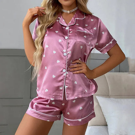 Women Satin Silk Pajama Flamingo Sleepwear Sets - Women's Shop Mad Fly Essentials