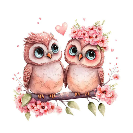 Owl Love Birds 3D Wall Sticker