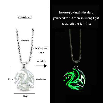 Necklace Luminous Kids Gothic Dragon Neck Cord Party Pendant Boy New - Losstower - Necklace - Mad Fly Essentials