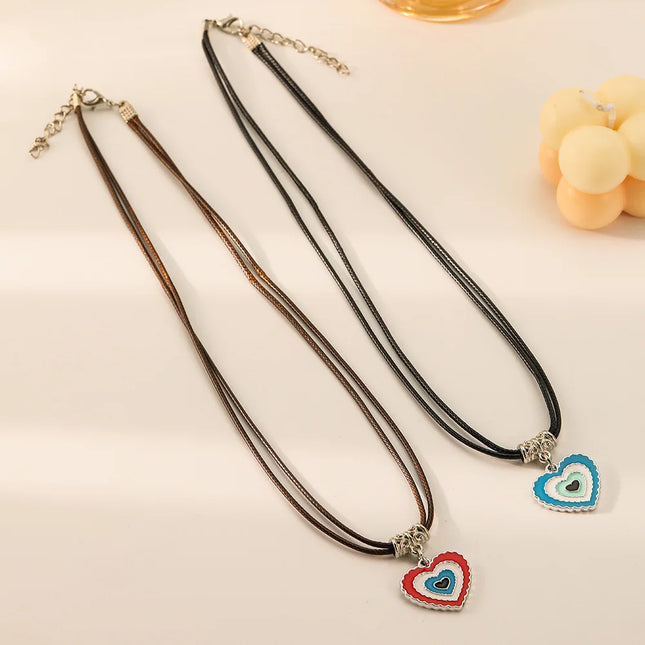 Women Rainbow Love Heart Pendant Necklace - Men's Fashion Mad Fly Essentials