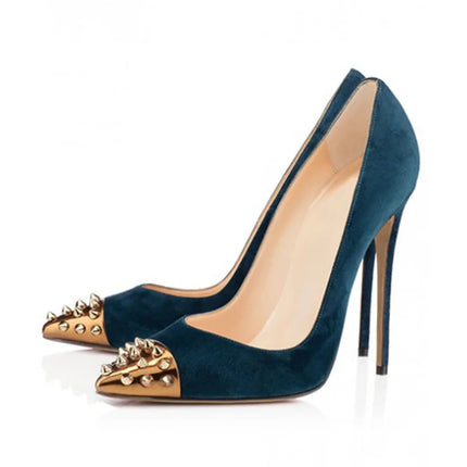 High Heels Women Pointed Toe Rivet Stiletto Heels - High Heels - wetkiss - Mad Fly Essentials