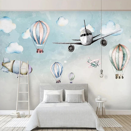 Wallpaper Custom 3D Cartoon Airplane Space Mural - Wallpaper - Bacaz - Mad Fly Essentials