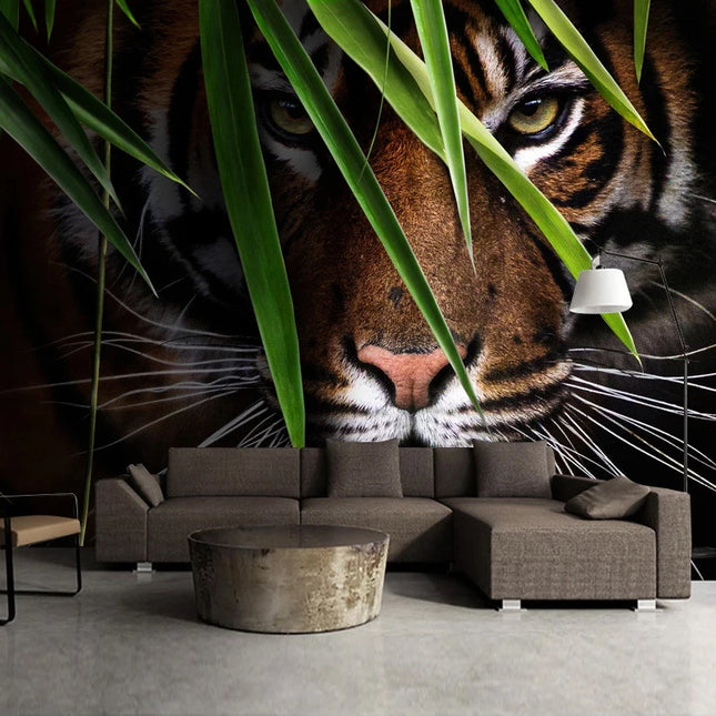 Custom 3D Tiger Animal Mural Wallpaper