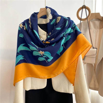 Women Spanish Silk Pashmina Floral Square Shawls - Mad Fly Essentials