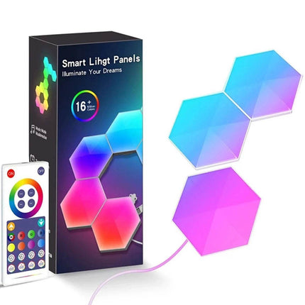RGBIC LED Smart App Remote Hexagonal DIY Night Lights - Mad Fly Essentials