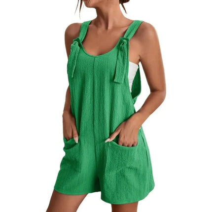 Jumpsuit Women Sleeveless Pocket Wide Leg Jumper - Jumpsuit - ILUKISS - Mad Fly Essentials