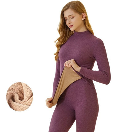 Pajama Set Women Purple Pink Thermal Intimate Sleepwear Set - Pajama Set - Vaambi - Mad Fly Essentials