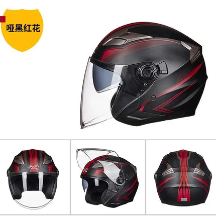 Motorcycle Helmet Half Face Double Lens Helmet - Motorcycle Helmet - Herobiker - Mad Fly Essentials