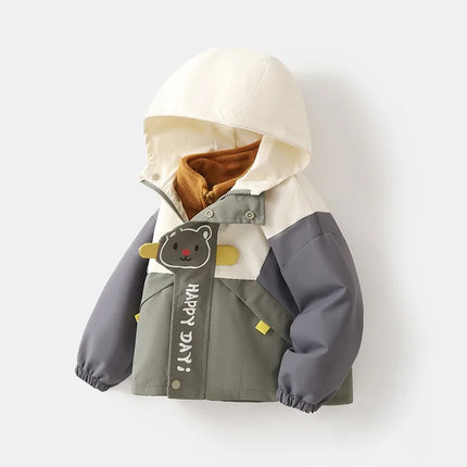 Jacket Boy Waterproof 1-6y Dinosaur Spliced Rain Coat - Jacket - Rownocean - Mad Fly Essentials