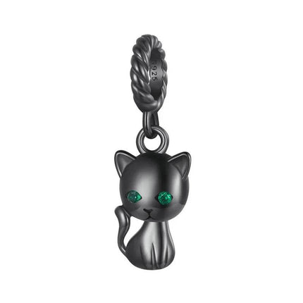 925 Sterling Silver Cat Animal Charm Pendant - Mad Fly Essentials