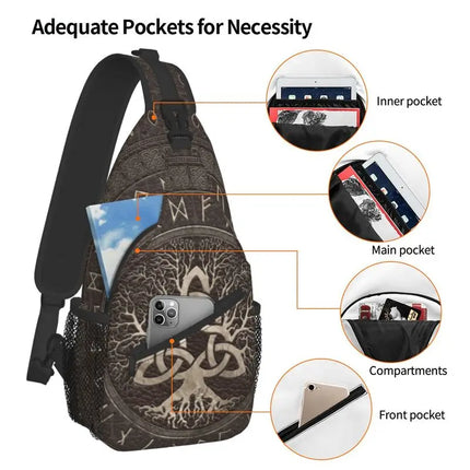 Crossbody Bag Tree of Life Vikings Brown Leather Sling Bags - Crossbody Bag - CPLIFE - Mad Fly Essentials