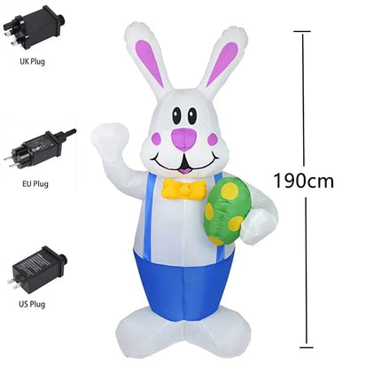 Blue Bunny Easter Inflatable Patio Decor