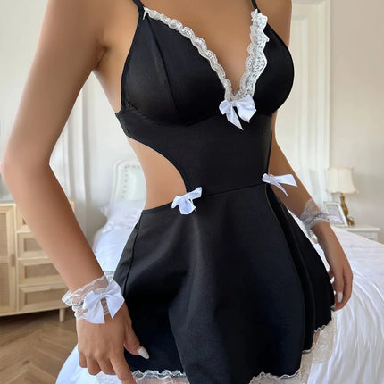 Women Low-Cut Sexy Maid Costume Dress