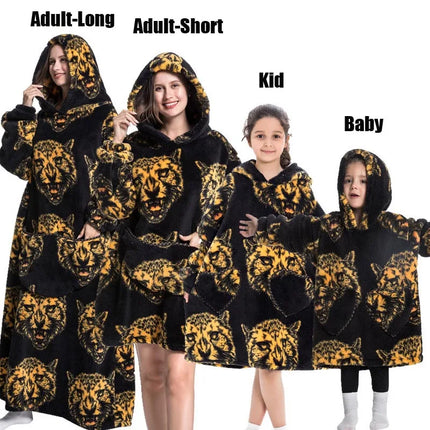 Hoodies Women Family Matching XL Lion Plush Blanket Hoodies - Animal Game - Mad Fly Essentials