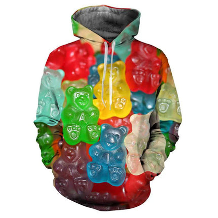 3D Hoodies Men Candy Gummy Bear Long Sleeve Hoodies - 3D Hoodies - Cargo Global - Mad Fly Essentials