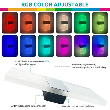 Home USB Rechargeable RGB Wall Sconce