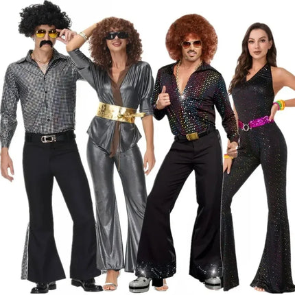 Costume Set Men 70s Retro Couple Cosplay Costume - Costume Set - Costumes Plus - Mad Fly Essentials