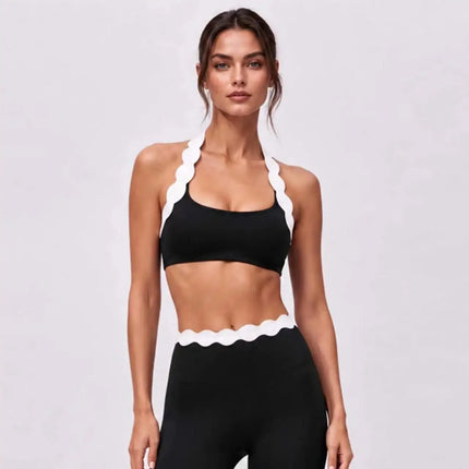 Activewear Set Women Halter Gym Fitness Cross Back Yoga Bra - Activewear Set - Moonlight - Mad Fly Essentials