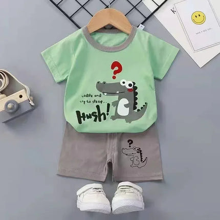 Clothing Set Baby Boys Cartoon Crocodile Top Shorts - Clothing Set - Aosta Betty - Mad Fly Essentials