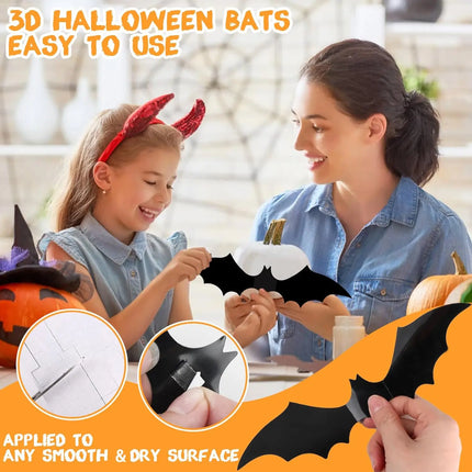 Home Decor 120pc 3D Bat Halloween Decoration Stickers - Home Decor - Sproutfox - Mad Fly Essentials