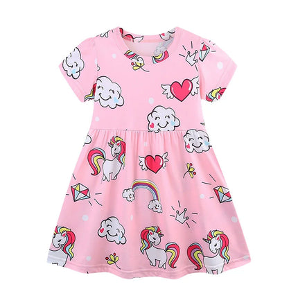 Girl Seasonal Wear 3-8T Summer Princess Birthday Heart Dresses - Girl Seasonal Wear - Jumping Meters - Mad Fly Essentials