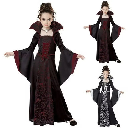 Costume Dress Girl Halloween Black Vampire Witch Cosplay Costume Set - Costume Dress - Madeline - Mad Fly Essentials