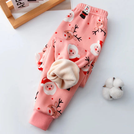 Girl's Thermal Leggings Christmas Plush Pants - Kids Shop Mad Fly Essentials