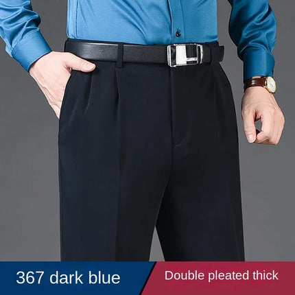 Pants Men Double Pleated High-Waist Formal Pants - Pants - ICPANS - Mad Fly Essentials