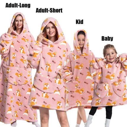 Hoodies Women Family Matching XL Lion Plush Blanket Hoodies - Animal Game - Mad Fly Essentials