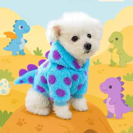 Pet Hoodies Cat Blue Polka-Dot Seasonal Plush Dog Sweater Clothes - Pet Hoodies - Muralon - Mad Fly Essentials