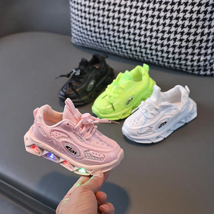Kids LED Shoes Baby Boy Luminous Black Sneakers - Kids LED Shoes - Ealsqn - Mad Fly Essentials