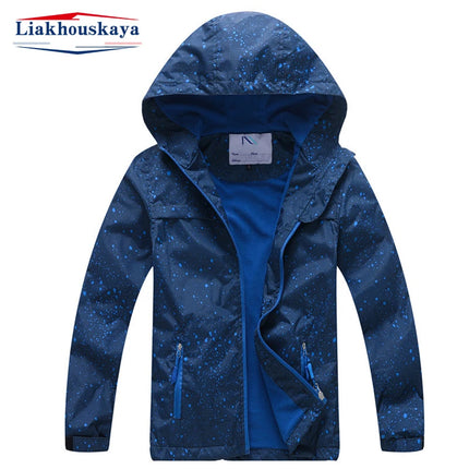 Boy Waterproof 7M-12Y Graffiti Blue Fleece Jacket