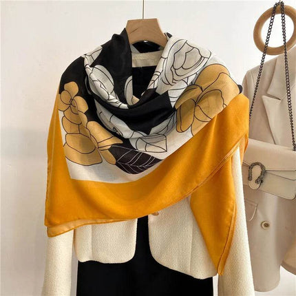 Women Spanish Silk Pashmina Floral Square Shawls - Mad Fly Essentials