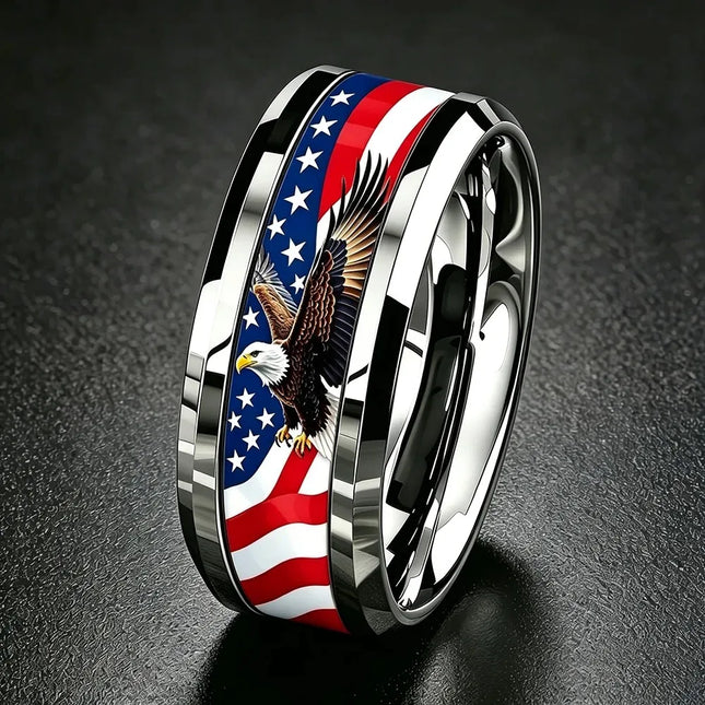 Ring Men Stainless Steel Purple Eastern Dragon Ring - Ring - Cibo - Mad Fly Essentials