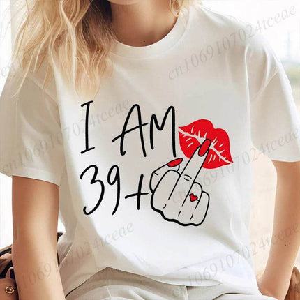 Women New Fashion I Am 39+ Finger Birthday T-shirt - Mad Fly Essentials