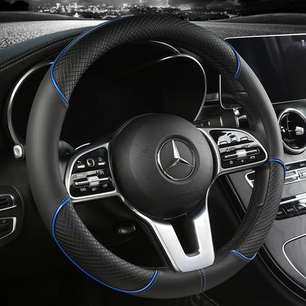 Auto Full Leather Stitching Steering Wheel Cover