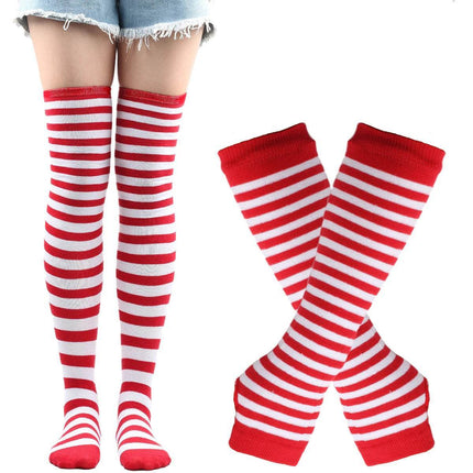 Women Striped Green Knee High Socks - Mad Fly Essentials