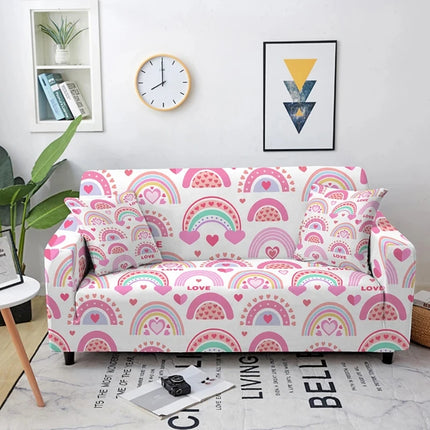 Colored Hearts Elastic Graffiti Seat Sofa Slipcovers