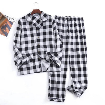 Men Cotton Plaid Homewear Pajama Sets - Mad Fly Essentials