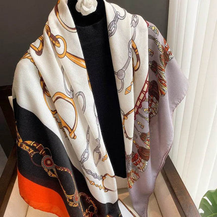 Women Spanish Silk Pashmina Floral Square Shawls - Mad Fly Essentials