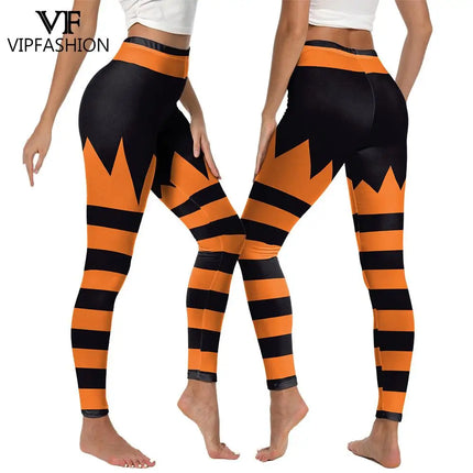 Fitness Leggings Women Halloween Punk Ghost Striped Leggings - Fitness Leggings - Youre My Secret - Mad Fly Essentials
