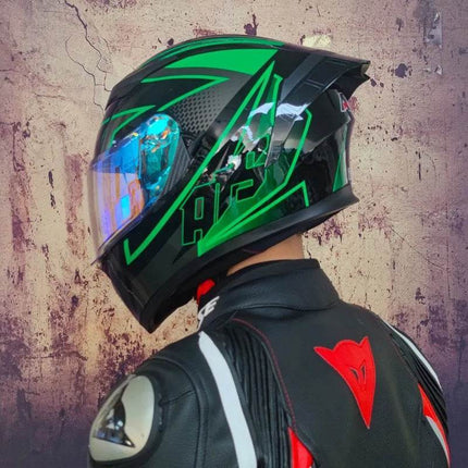 Motorcycle Full-Face Blue Black Capacete Helmet - Mad Fly Essentials