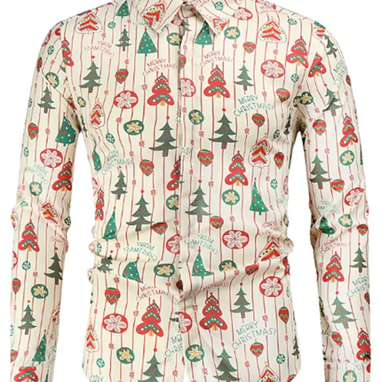 Men 2023 3D Christmas Long Lapel Shirt Suit - Men's Fashion Mad Fly Essentials