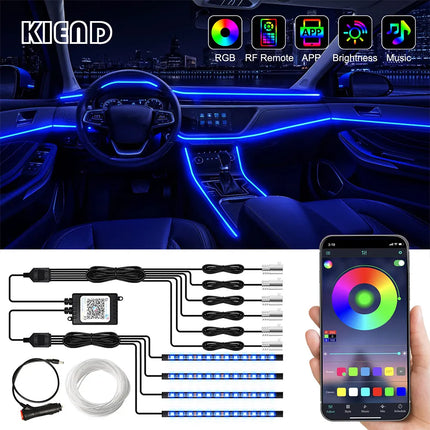 RGB LED Neon Car Interior Fiber-Optic Strip Light