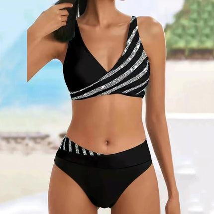 Women Halter High-Waist Gradient Swimwear Bikini Set