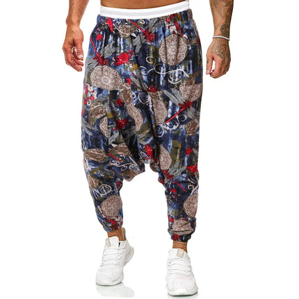 Harem Pants Men Vintage Fashion Hip Hop Pattern Pants - Harem Pants - Parklees - Mad Fly Essentials